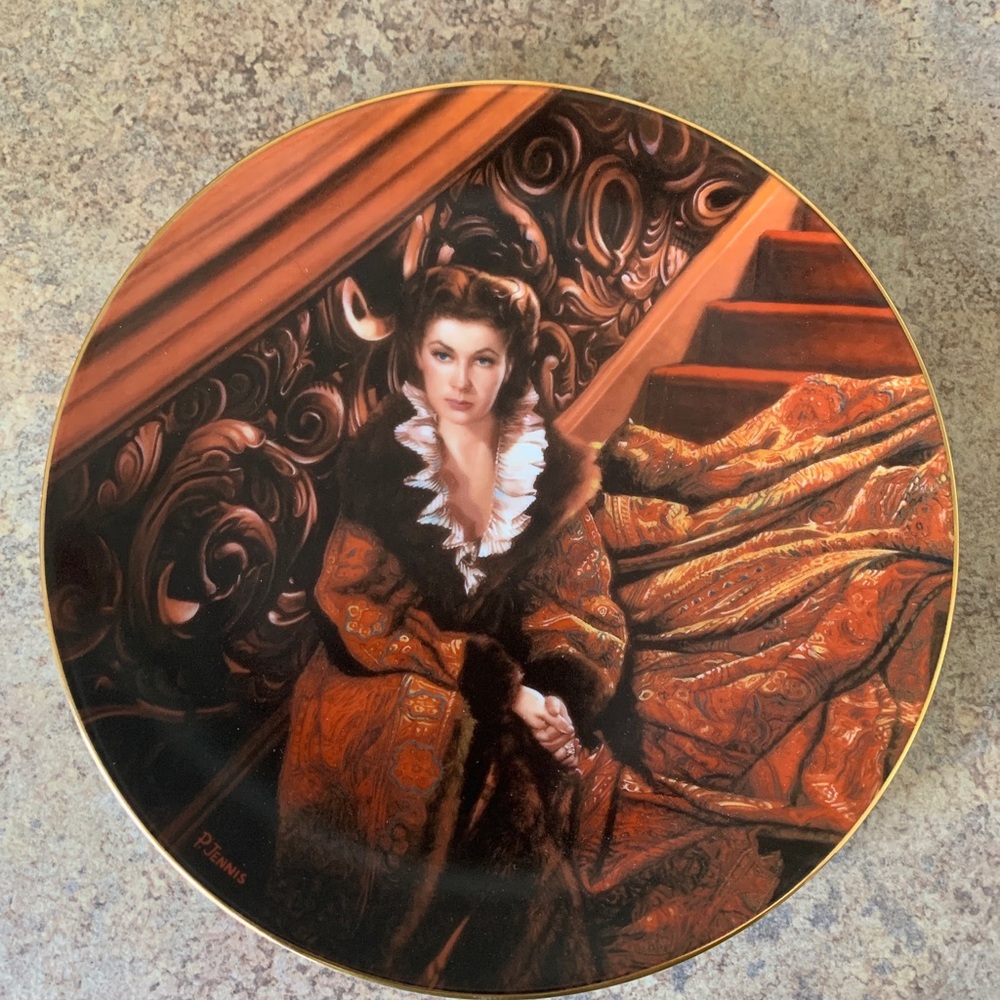 Gone with the wind collectible plates Scarlett waiting for Rhett